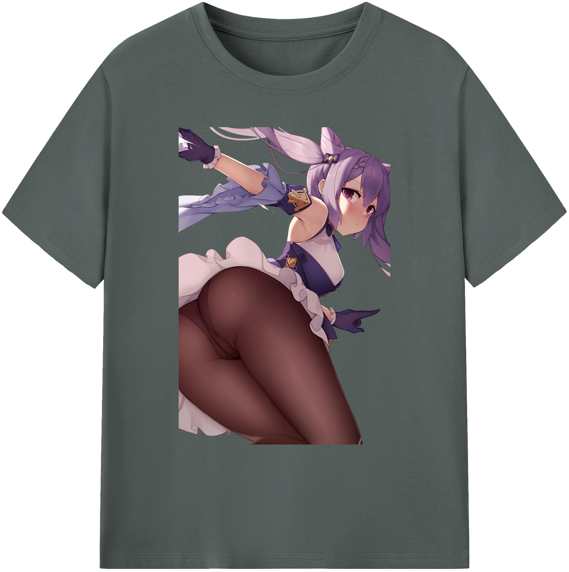 げんし神 刻晴 こくせい genshin Kokusei 綿100％ メンズ半袖Tシャツ｜肌触りやわらか＆通気性